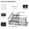 2 Tier Dish Drying Rack with 2 Drainboard, Small Dish Rack with Cutting Board Cutlery Holder, Cup Rack (Black) - 3 of 4
