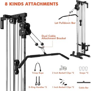 ER KANG Wall Mount Cable Station, Cable Crossover Machine with Dual Pulley System and 18 Adjustable Positions for Home Gym Fitness Equipment - 1 of 4