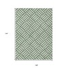 Green And Ivory Geometric Washable Indoor Outdoor Area Rug - 3 of 4