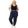 Agnes Orinda Women's Plus Size Satin Elastic Waist Athleisure Ankle Length Casual Jogger Pants - 3 of 4