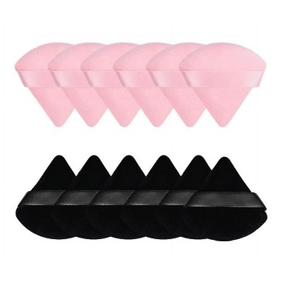 LunaLulinlk 12 Pieces Powder Puff Face Triangle Makeup Puff for Loose Powder Soft Body Cosmetic Foundation Sponge Mineral Powder Wet Dry Makeup Tool