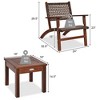 Costway 3PCS  Patio Rattan Furniture Set  Coffee Table - image 3 of 4