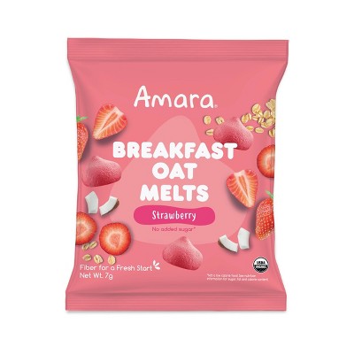 Amara Organic Breakfast Oat Melts Strawberry Baby Snack - 7g