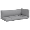 vidaXL Pallet Cushion Set of 3 Grey 100% polyester Large - 2 of 4