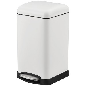 Bathroom Trash Can with Lid, Stainless Steel Kitchen Trash Can with 12 Liter, Soft Close Step-On Pedal, Fingerprint-Resistant Finish for Kitchen - 1 of 4