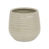 Cheung's Fairloam Round Curved Wave Lined Pattern Ceramic Pot- X-Large - White - 4 of 4