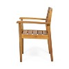 Sapphtopaz Outdoor Dining Chair Wood Frame Patio Chairs with Slatted Seat for Poolside, Garden, Backyard - 4 of 4