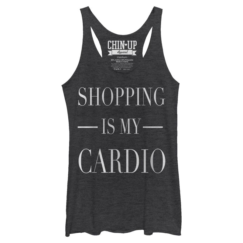 Women's CHIN UP Shopping is My Cardio Racerback Tank Top, 1 of 4