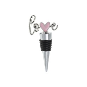 Unique Bargains Bottle Stoppers Heart with "Love" Zinc Alloy PTR Rose 3.54"x1.77"x0.79" 1 Pc - 1 of 3