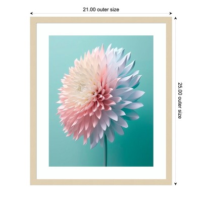 Pink Bliss Floral Print with Natural Wood Frame