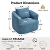 Sapphtopaz 360°Swivel Single Couches for Living Room Teddy Upholstered Round Couch with Pillow High-Resilience Sponge Sofa Chair for Bedroom - 4 of 4