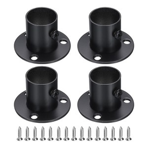 Unique Bargains Stainless Steel Wardrobe Pipe Holder Shower Closet Curtain Rod Pole Brackets 4 Pcs - 1 of 4
