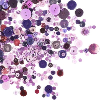 Photo 1 of 700 Pieces Round Purple Flatback Craft Resin Buttons 0.8-3cm with 4 Holes for DIY Crafts, Sewing and Scrapbooking
