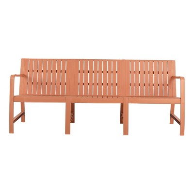 GlasFlength Accent Chairs Three Seater Sofa Waterproof PP Material Indoor Outdoor For Patio Cafe Terrace, Brown, 71.26"*27.17"*29.92"