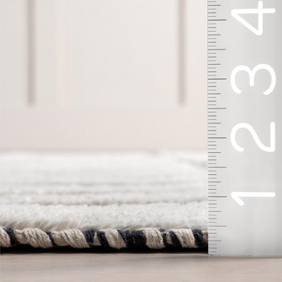 Ivory and Gray Tufted Wool Cotton Rectangular Area Rug