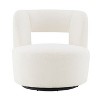 CAVINAS Swivel Barrel Accent Chair with Teddy Fabric, 360-Degree Round Upholstered Chair for Living Room and Bedroom - 3 of 4