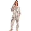 Just Love Womens One Piece Winter Holiday Adult Bodysuit Faux Shearling Lined Hoody Xmas Pajamas - 2 of 4