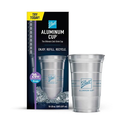 Ball Aluminum Cup Recyclable Party Cups - 20oz/10ct