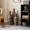 Aukfa Set of 3 Brown Decorative Floor Vases with Metal Stands – Tall PVC Vases with Artificial Vine Texture - 2 of 4