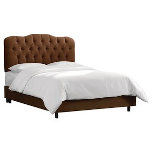 King Seville Microsuede Upholstered Bed Premier Chocolate - Skyline Furniture, Premier Brown