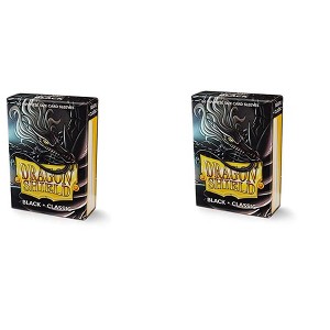 Dragon Shield 2 Packs Dragon Shield Classic Mini Japanese Black 60 ct Card Sleeves Value Bundle! - 1 of 4
