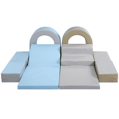 Soft Climb and Crawl Foam Playset 10 in 1, Safe Soft Zone Tunnel Foam for Kids
