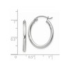 Black Bow Jewelry 2mm x 20mm Polished 14k White Gold Classic Oval Tube Hoop Earrings - 4 of 4
