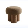 Lyngins Barrel Wool Benches with Black Ash Willow,Round Upholstered Ottoman Bench for Living Room,Bedroom - 4 of 4