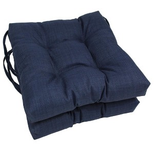 Blazing Needles, 16-inch Spun Polyester Solid Outdoor Square Tufted Chair Cushions (Set of 2) - 1 of 1