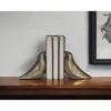 HomeRoots Set of Two 3" Gold Metal Bird Decorative Bookends - 2 of 4