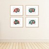 Big Dot of Happiness Camper Christmas - Unframed Red and Green Holiday Linen Paper Wall Art - Set of 4 - Artisms - 8 x 10 inches - 3 of 4