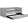 Racxily Twin Size Daybed, Upholstered Sofa Bed with Pull-Out Trundle, Plaid Corduroy Fabric - 2 of 4