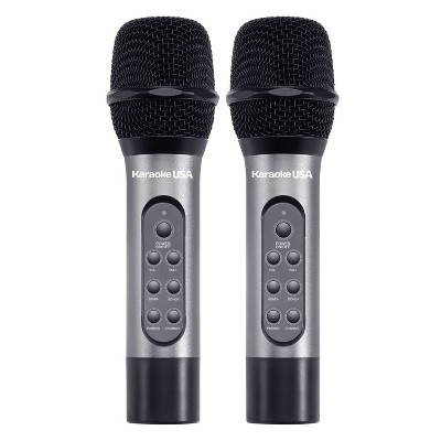Karaoke USA WM906 Dual Professional 900 MHz UHF Wireless Handheld Microphones with Rechargeable Batteries