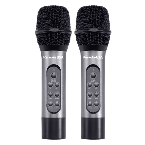 Karaoke Usa™ Wm906 Dual Professional 900 Mhz Uhf Wireless Handheld  Microphones With Rechargeable Batteries. : Target