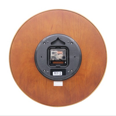 Seiko 13" Brown Ash Veneer Wooden Wall Clock