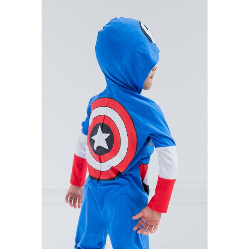 Marvel Avengers Captain America Zip Up Cosplay Coverall Toddler, 5 of 11