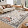 Washable Vintage Floral Print Living Room Rugs, Soft Non Slip Oriental Bedroom Carpet, Large Home Decor Rugs - 4 of 4