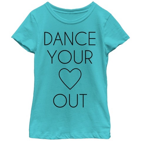 CHIN UP Apparel Girl's CHIN UP Dance Your Heart Out T-Shirt - Tahiti Blue - Medium
