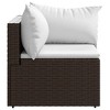 vidaXL Patio Corner Sofas with Cushions 2 pcs Brown Poly Rattan - 4 of 4