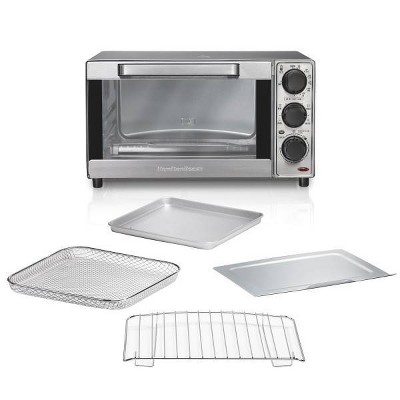 Stainless Steel 4-Slice Air Fryer Toaster Oven with Auto Shutoff