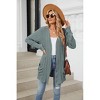Women's Ribbed Long Sleeve Knit Cardigan with Pockets - 2 of 4
