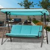 Aoodor 3-Person Outdoor Patio Swing Chair with Adjustable Canopy - Perfect for Patio, Garden - 2 of 4
