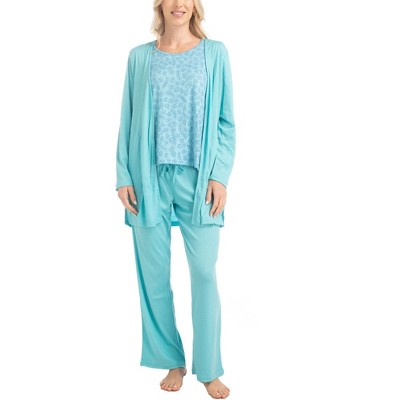 Lucky Brand Women's 3-Piece Pajama Set - Tee, Short, And Pant In Soft Rayon & Polyester Blend - View #2