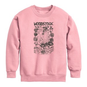 Boys' - Woodstock - Woodstock Hippie -Youth Crew Fleece Sweatshirt Graphic Long Sleeve Fleece Sweatshirt - 1 of 3