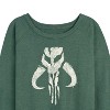 Women's - Star Wars - The Mandalorian Mando Icon Lightweight French Terry Wide Neck Long Sleeve Graphic Shirt - 2 of 4