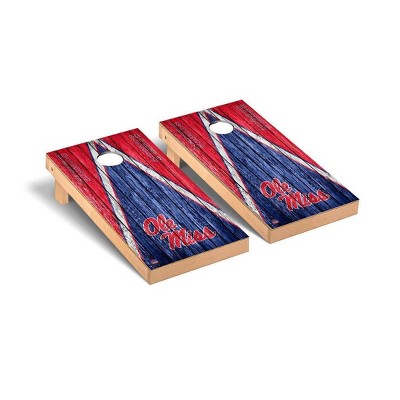 NCAA Ole Miss Rebels Premium Cornhole Board Triangle Weathered Version