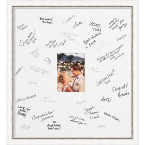 Morgan Signature Mat Picture Frame – Guest Book Alternative for Weddings, Graduations, or Retirement – Autograph Photo Mat for Signature Board - 1 of 4