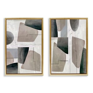 Stupell Industries Earthy Geometric Shapes 2pc Floating Frame Art Set - 1 of 4