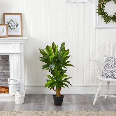 3-Foot Green Plastic Dracaena Faux Potted Plant
