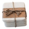 Storied Home Marble & Acacia Wood Coasters, White & Natural, Set of 4 - 3 of 4